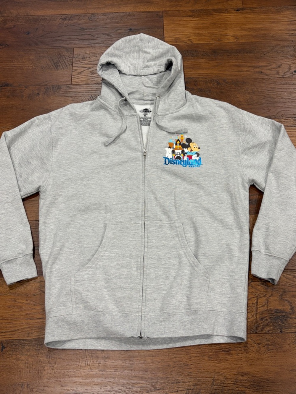 Disneyland Men’s Light Gray Zip-Up Hoodie Sweatshirt